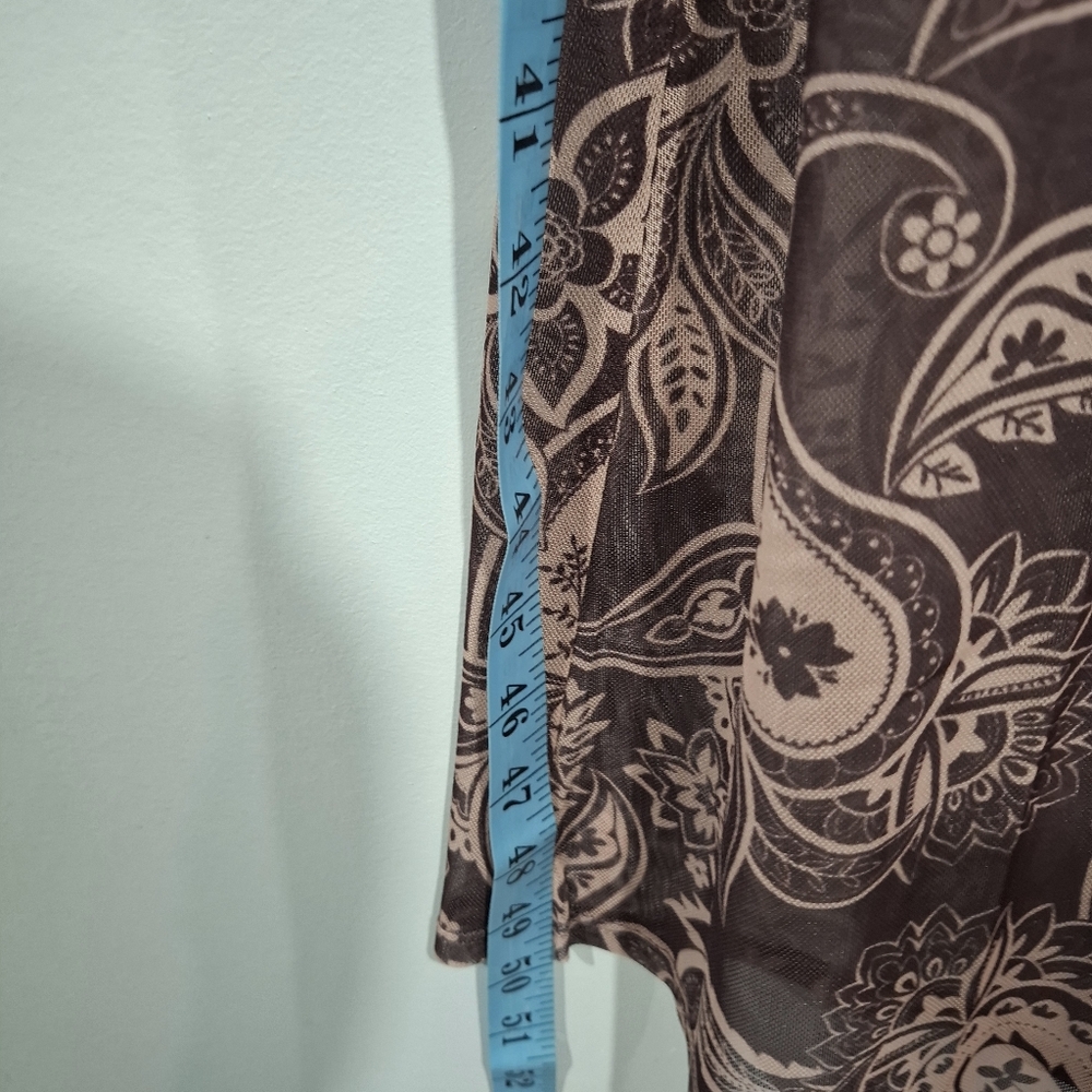 Pie In The Sky Brown Paisley Babydoll Midi Dress Cottagecore Boho Y2K Style Sz S - Picture 8 of 12